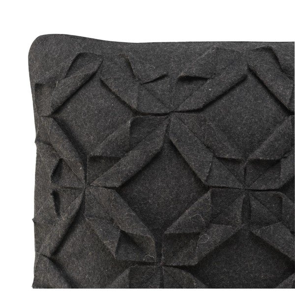 Melns vilnas spilvendrānas pārvalks HF Living Felt Structured, 50 x 50 cm-image-2