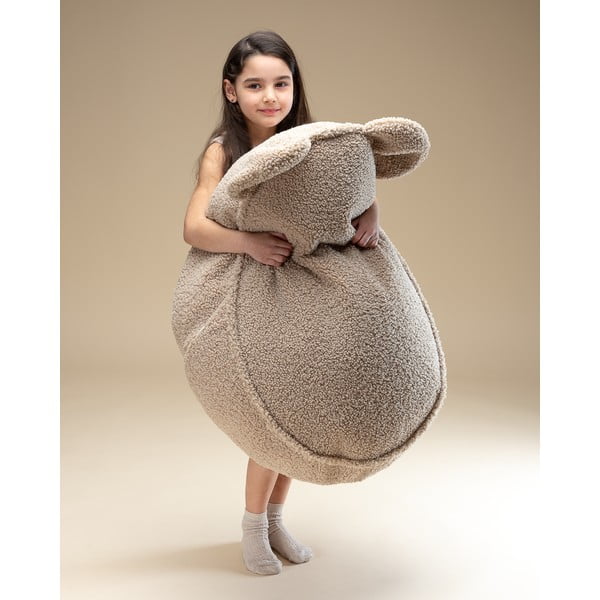 Gaiši brūns bērnu sēžammaiss no buklē auduma Bear – Wigiwama-image-3