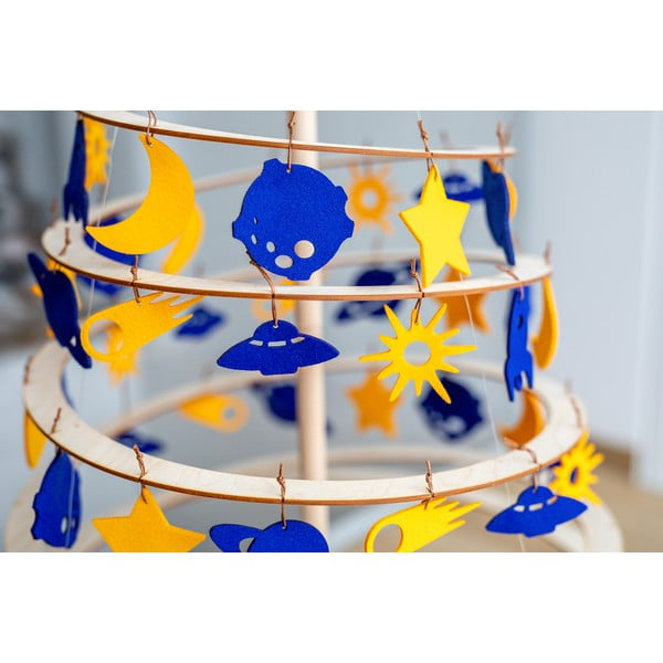 8 dzeltenu un zilu filca Ziemassvētku rotājumu komplekts Spira Medium-image-4