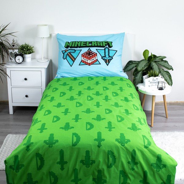 Kokvilnas bērnu gultas veļa 140x200 cm Minecraft – Jerry Fabrics-image-2