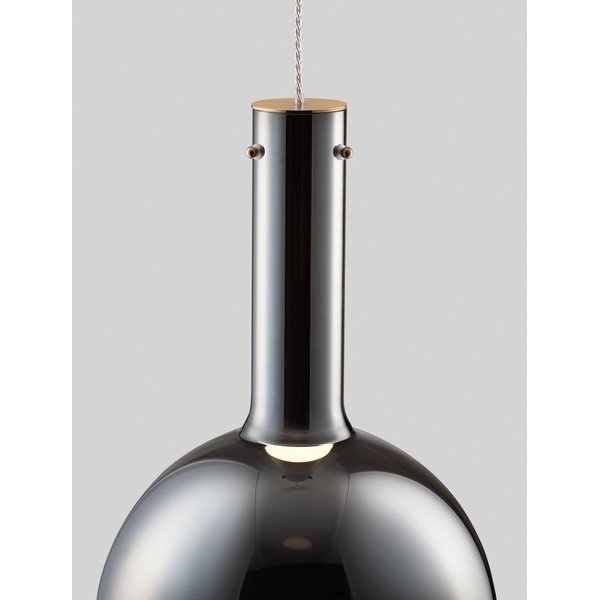 Pelēka stikla LED piekaramā lampa ar regulējamu spilgtumu ø 30 cm Nostos – Nova Luce-image-1