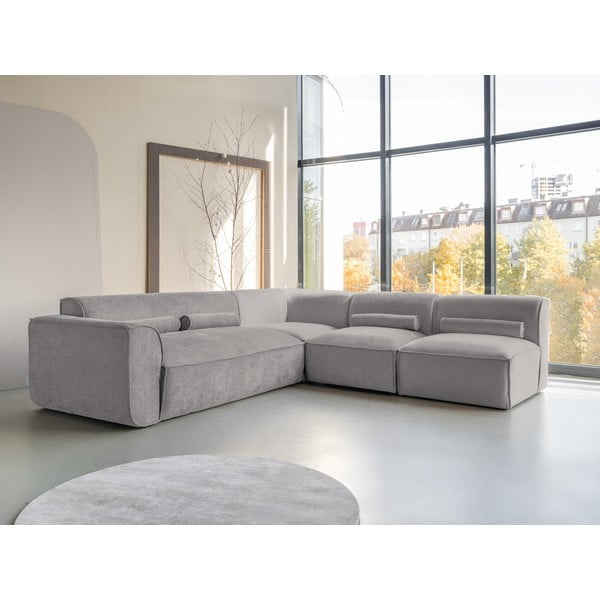 Gaiši pelēks stūra dīvāns (ar labo stūri) Flex Felix – Miuform-image-3