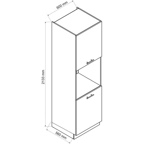 Garš virtuves skapītis iebūvējamai cepeškrāsnij (platums 60 cm) Aden – STOLKAR-image-2
