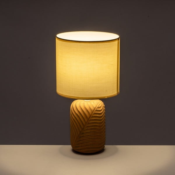 Ķieģeļu sarkana/krēmkrāsas galda lampa ar auduma abažūru (augstums 39 cm) – Casa Selección-image-1