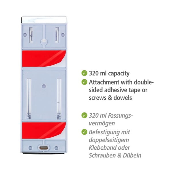 Sienas plastmasas ziepju dozators sudraba krāsā 0,32 l Istres – Wenko-image-4