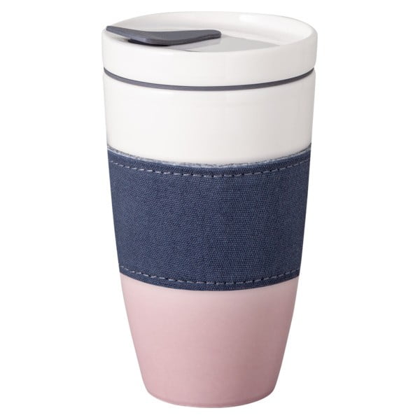 Rozā/balta porcelāna ceļojumu krūze Villeroy & Boch Like To Go, 350 ml-image-3