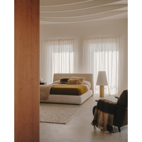 Balta/dabīga toņa stāvlampa ar auduma abažūru (augstums 110 cm) Marga – Kave Home-image-2