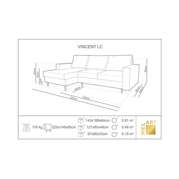 Bēšs stūra dīvāns ar šezlongu kreisajā pusē Mazzini Sofas Iris-image-4