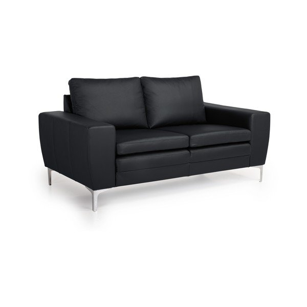 Melns ādas dīvāns Scandic Twigo, 166 cm-image-2