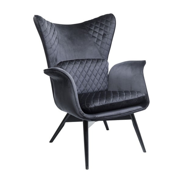 Melns samta krēsls Kare Design Tudor