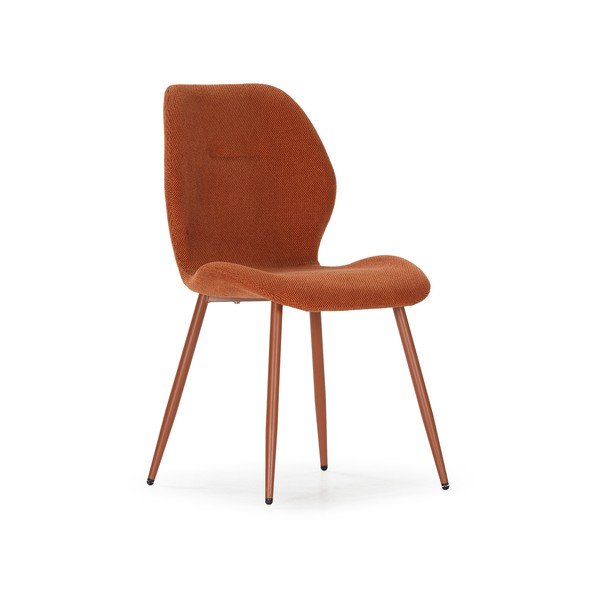 Terakotas oranži polsterēti pusdienu krēsli (4 gab.) Ansu – Marckeric