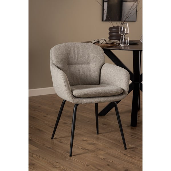 Bēšs polsterēts ēdamistabas krēsls ar roku balstiem Dora – Actona-image-2