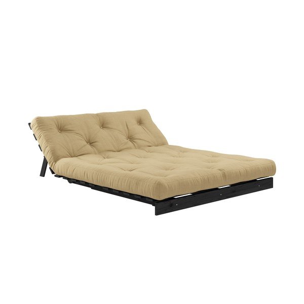 Brūns/bēšs izvelkamais dīvāns 140 cm Roots – Karup Design-image-4