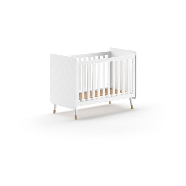 Balta priedes masīvkoka bērnu gultiņa 60x120 cm BILLY – Vipack