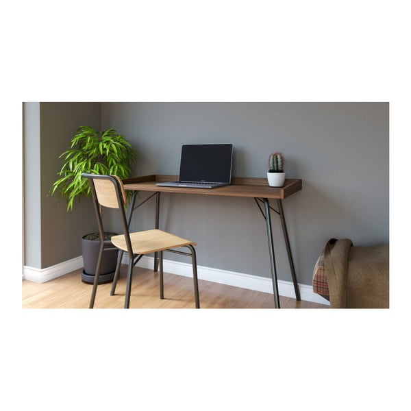 Rakstāmgalds ar valriekstkoka imitācijas virsmu 52x115 cm Rayburn – Woodman-image-1