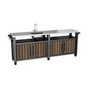 Dārza virtuve ar riekstkoka imitāciju 237x52 cm Unity Chef – Keter