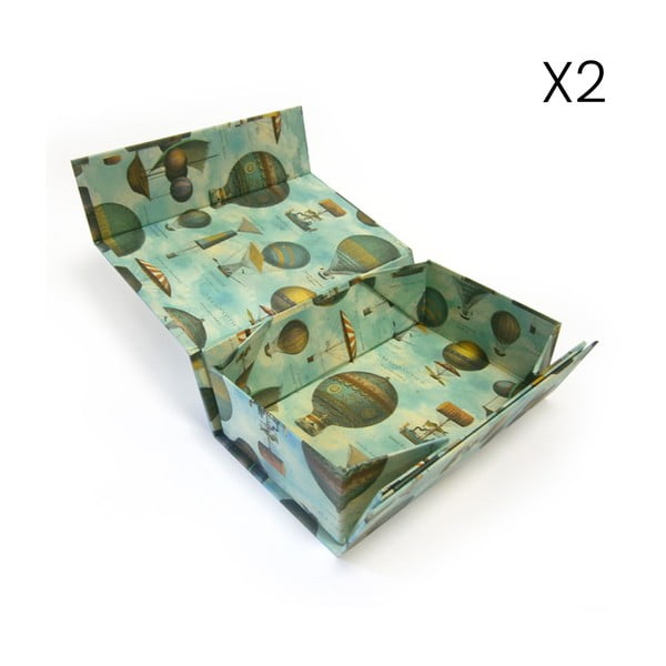 Dāvanu kastes (2 gab.) 13x36 cm Air Balloon – Kartos-image-1