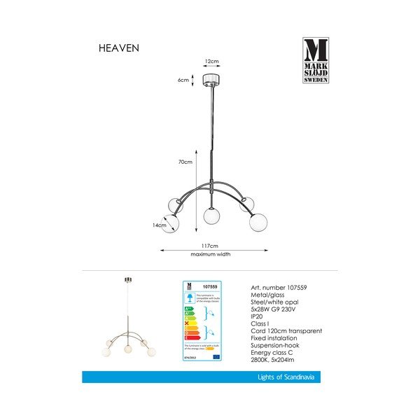 Piekaramā lampa Markslöjd Heaven, ø 117 cm-image-2