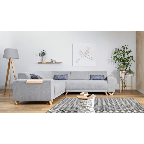 Gaiši pelēks salokāms/ar uzglabāšanas vietu stūra dīvāns (ar kreiso stūri/L veida) Classy Sophie – Miuform-image-1