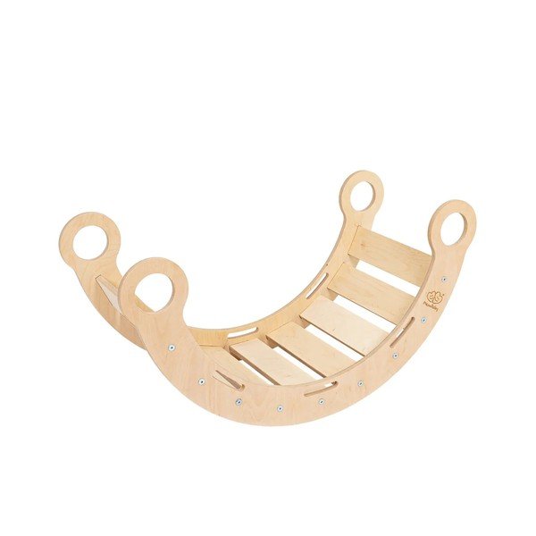Dabīga toņa priedes masīvkoka šūpoles 39x75x38 cm Montessori – Meowbaby-image-4