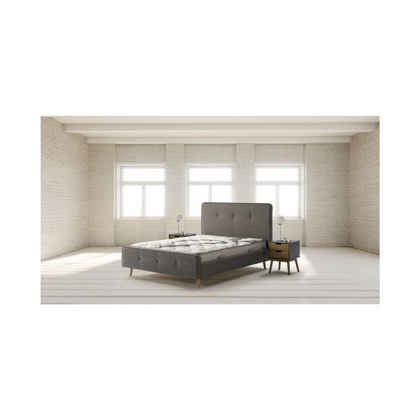 Pelēkbrūns priedes masīvkoka naktsgaldiņš Marckeric Baku-image-1