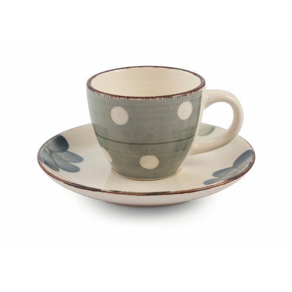 6 krāsainu keramikas espresso tasīšu komplekts ar apakštasītēm VDE Tivoli 1996 Tazzine-image-3