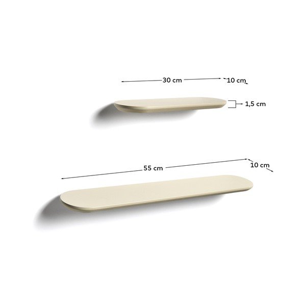 Bēši sienas plaukti (2 gab.) 55 cm Arely – Kave Home-image-4