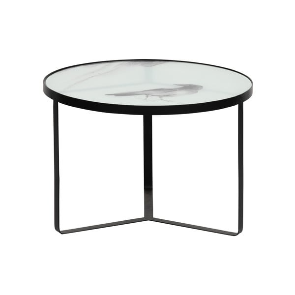 Metāla glabāšanas galds ar stikla virsmu BePureHome Fly, ⌀ 55 cm