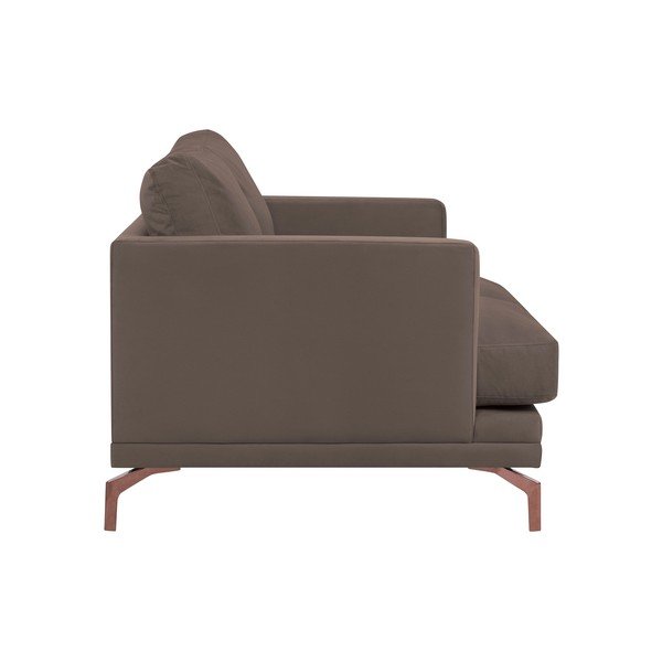 Windsor & Co Sofas Jupiter brūns divvietīgs dīvāns ar zelta krāsas kāju balstu-image-2