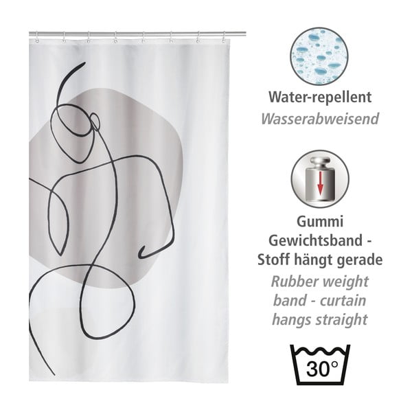 Dušas aizkars 180x200 cm Ladyline – Wenko-image-3