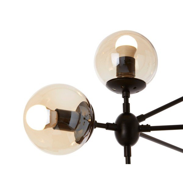 Melna metāla piekaramā lampa ar stikla abažūru Abira – Premier Housewares-image-3