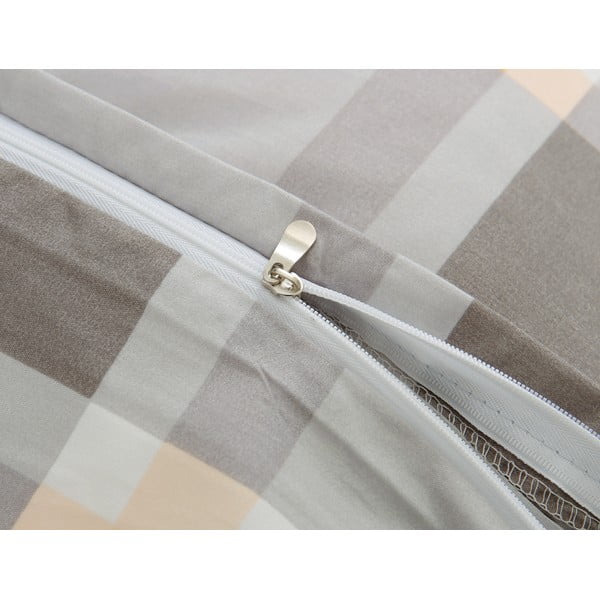 Brūna/krēmkrāsas vienvietīga gultas veļa no mikrosatīna 140x200 cm Henry – My House-image-4