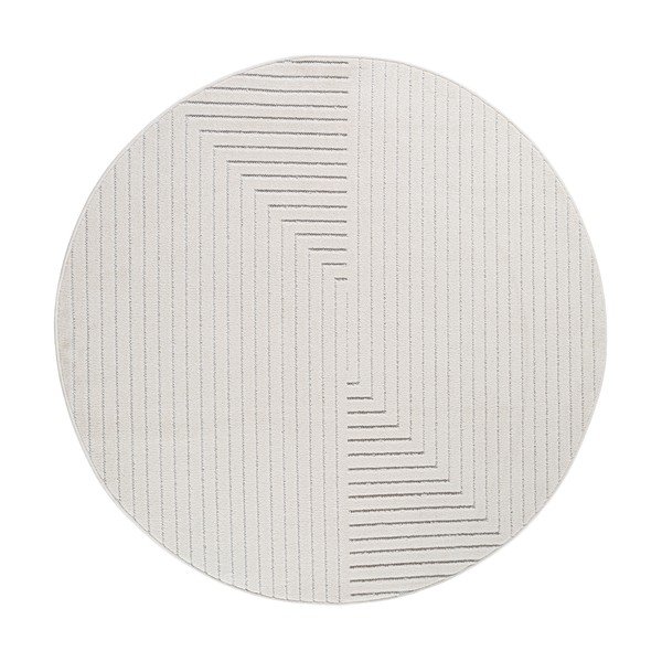 Krēmkrāsas apaļš iekštelpu un āra paklājs ø 80 cm Nova 1202 – Ayyildiz Carpets