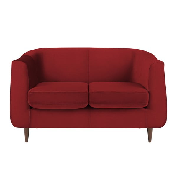 Sarkans samta dīvāns Kooko Home Glam, 125 cm