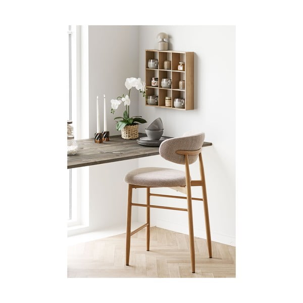 Dabīga toņa daudzlīmeņu priedes masīvkoka sienas plaukts 46 cm Moss – House Nordic-image-3