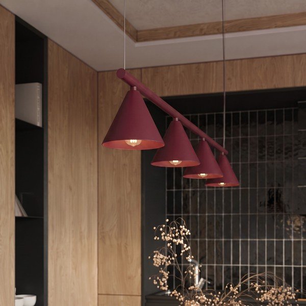 Bordo tērauda piekaramā lampa Zylo – Sollux-image-1
