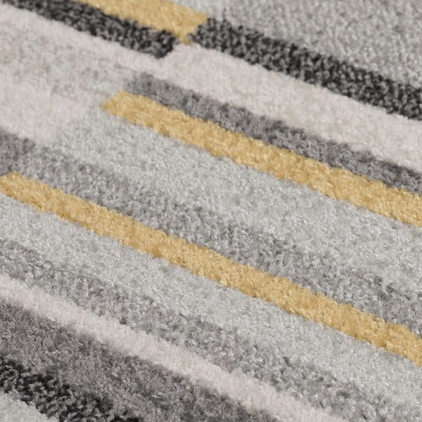 Pelēks un dzeltens paklājs Flair Rugs Urban Lines, 60 x 220 cm