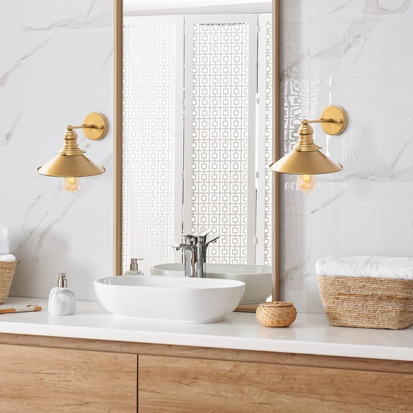 Zelta krāsas sienas lampa ø 24 cm Conical – Opviq lights-image-4