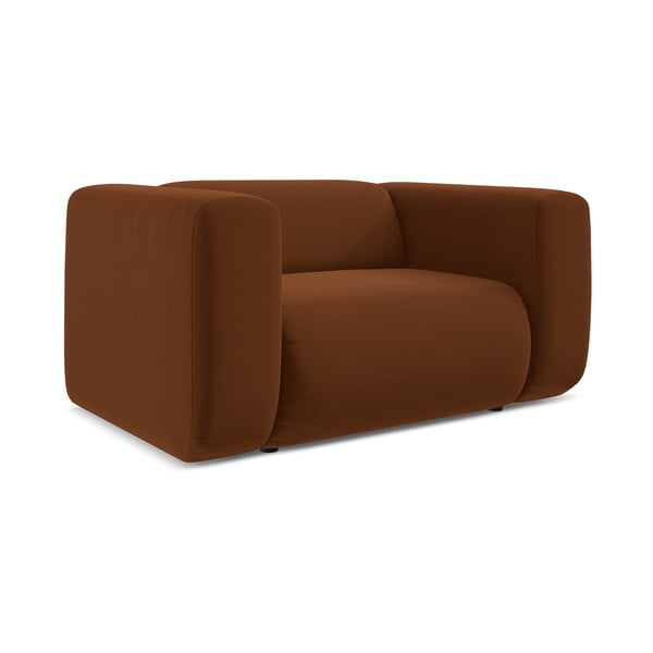 Oranžs/brūns samta atpūtas krēsls Ekahi – Makamii