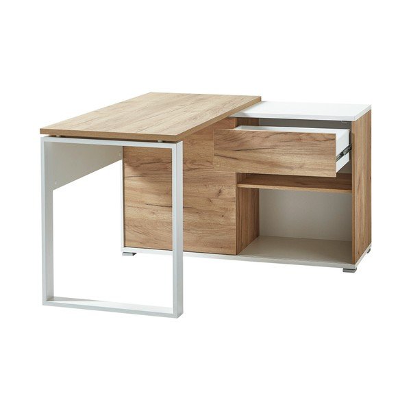 Darba galds ar ozolkoka imitāciju 120x117 cm Lioni – Germania-image-4