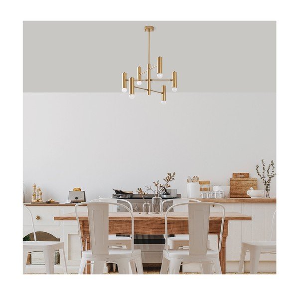 Zelta krāsas piekaramā lampa ar metāla abažūru Gharib – Opviq lights-image-4