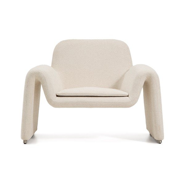 Bēšs atpūtas krēsls no šenila auduma Melvia – Kave Home-image-2