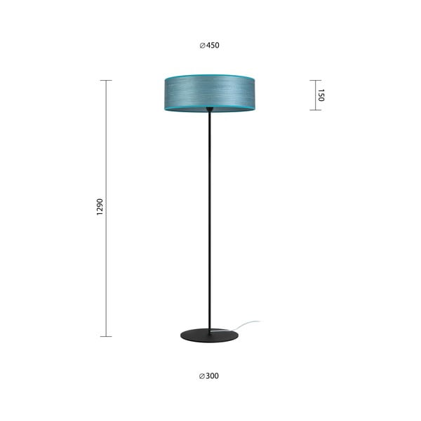 Zila dabīgā finiera stāvlampa Sotto Luce Ocho XL, ⌀ 45 cm-image-3