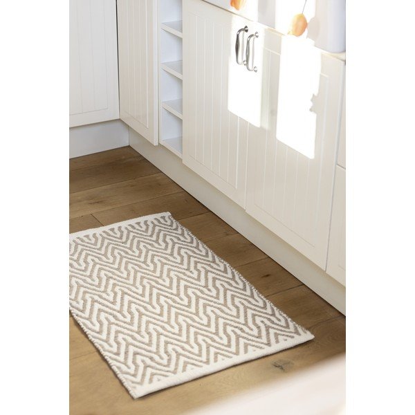 Bēšs pārstrādātas plastmasas vannas istabas paklājiņš 50x80 cm Altai – Wenko-image-1