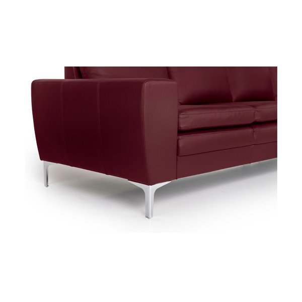 Sarkans ādas dīvāns Scandic Twigo, 227 cm-image-4
