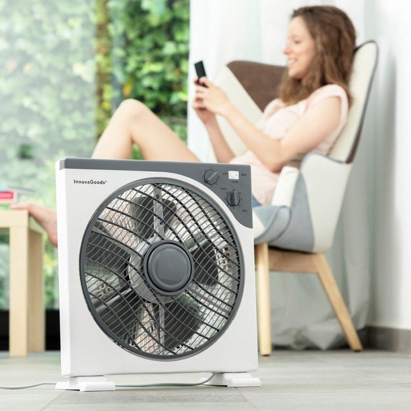 Balts grīdas ventilators InnovaGoods, ø 30 cm-image-1