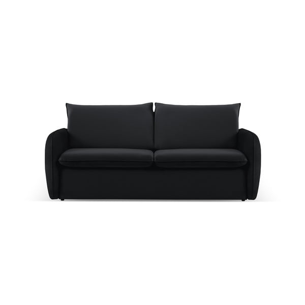 Melns samta izvelkamais dīvāns 194 cm Vienna – Cosmopolitan Design