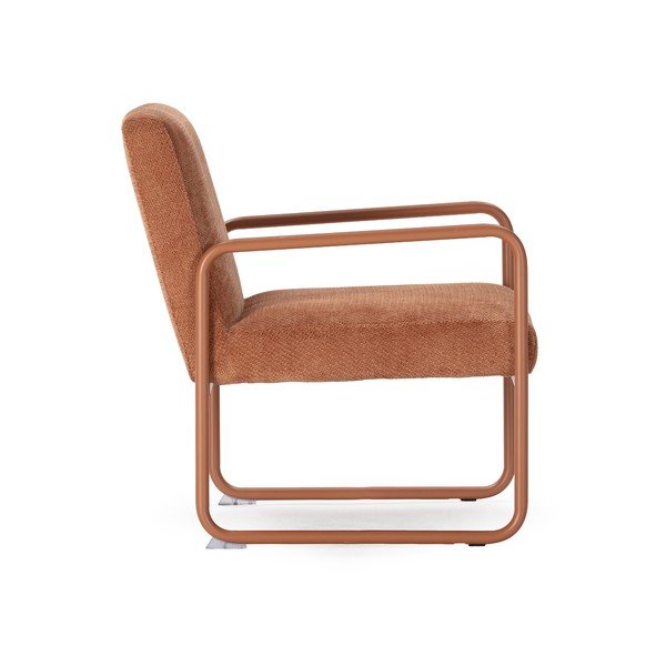 Terakotas oranžs atpūtas krēsls no šenila auduma Vince – MOME-image-3