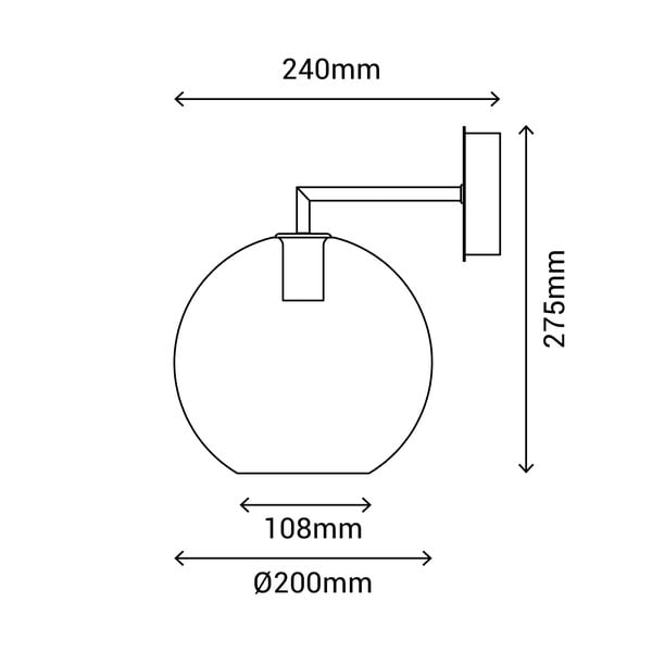 Melna sienas lampa SULION Bogard, ø 20 cm-image-4