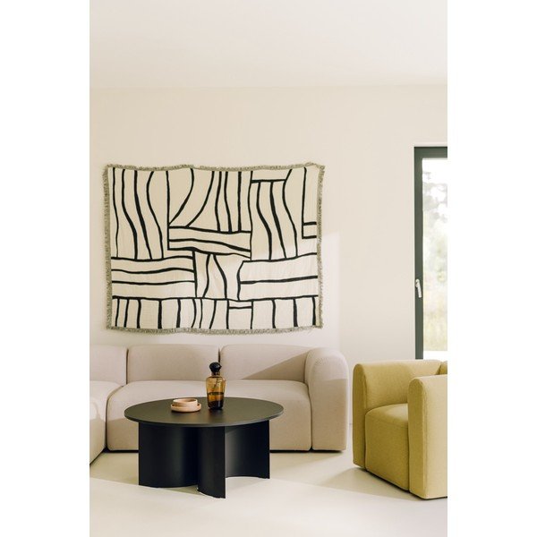 Melns apaļš žurnālgaldiņš ar oškoka imitācijas galda virsmu ø 95 cm Gavo – noo.ma-image-2